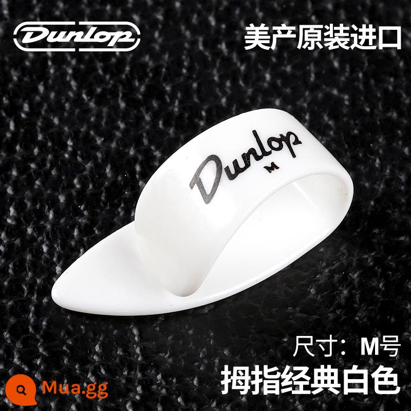 Dunlop Đàn Guitar Dunlop Ngón Tay Cái Mái Chèo Bộ Ngón Tay Phải Vòng Bảo Vệ Móng Tay Armor Chịu Mài Mòn Ballad Fingerstyle - Trắng cổ điển [Size M]