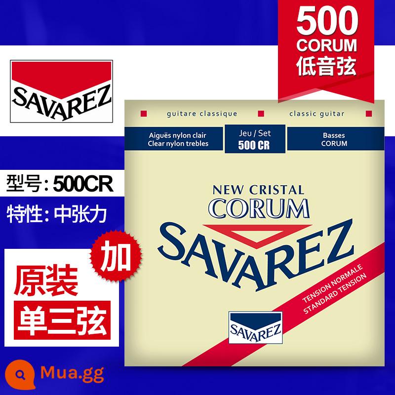 Dây đàn guitar cổ điển Pháp Savarez Savarez 510AJ 500CJ CR AR Bộ dây nylon - Độ căng trung bình 500CR + 3 dây nguyên bản