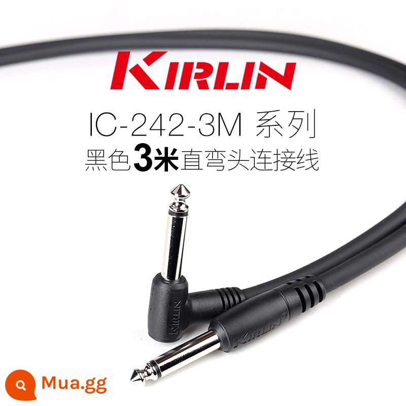 Kirlin Colin đàn guitar cáp điện hộp đàn guitar gỗ bass nhạc cụ âm thanh giảm tiếng ồn dòng 3 6 10 15 mét - Sơ cấp 3 cơm thẳng cong đen