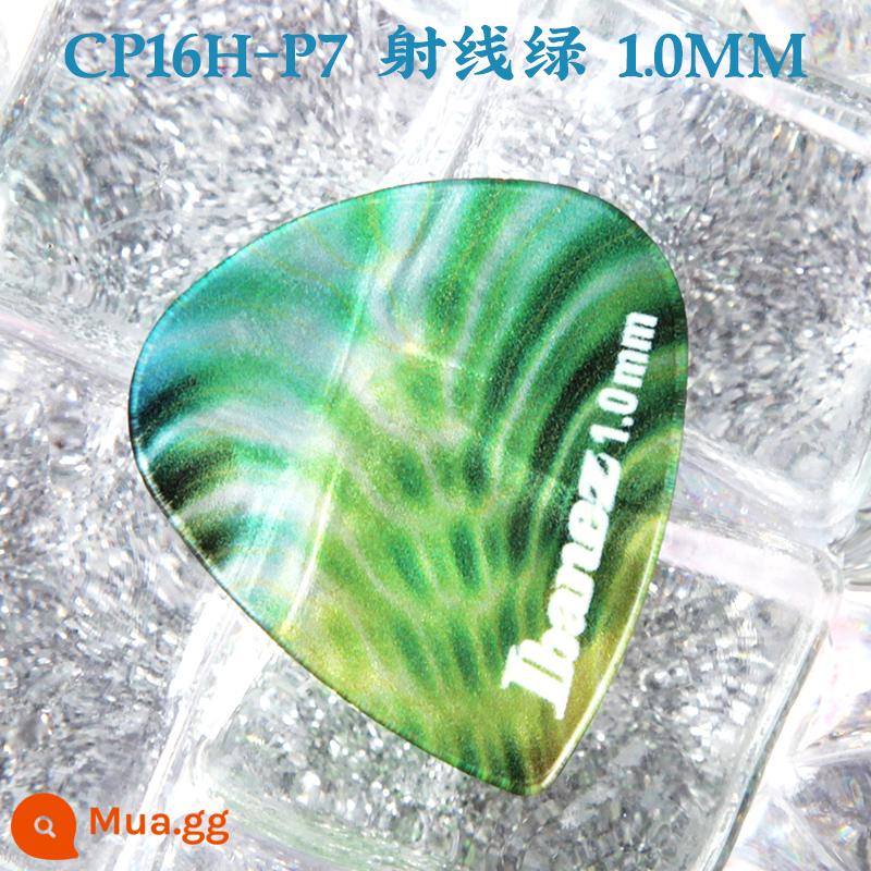 Nhật Bản Sản Xuất IBANEZ Kính Vạn Hoa Đàn Guitar Pick Điện Gỗ Dân Gian Đàn Guitar Bass Tốc Độ Gảy Lò Xo Mảnh - Hình giọt nước ngắn 1,0mm màu xanh lá cây tia P7