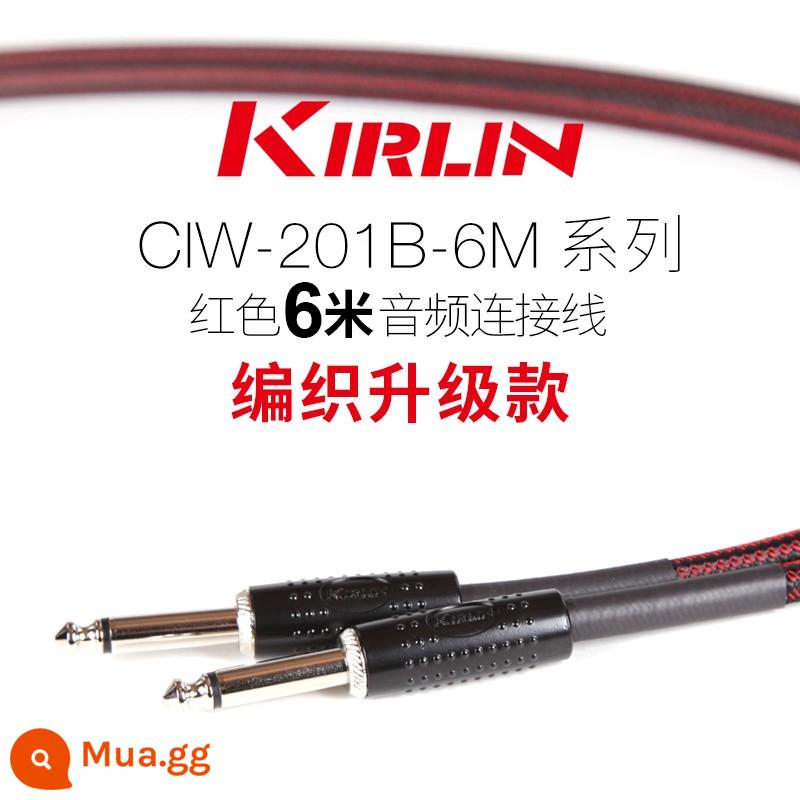 Kirlin Colin đàn guitar cáp điện hộp đàn guitar gỗ bass nhạc cụ âm thanh giảm tiếng ồn dòng 3 6 10 15 mét - Nâng cấp bím tóc đỏ 6 mét