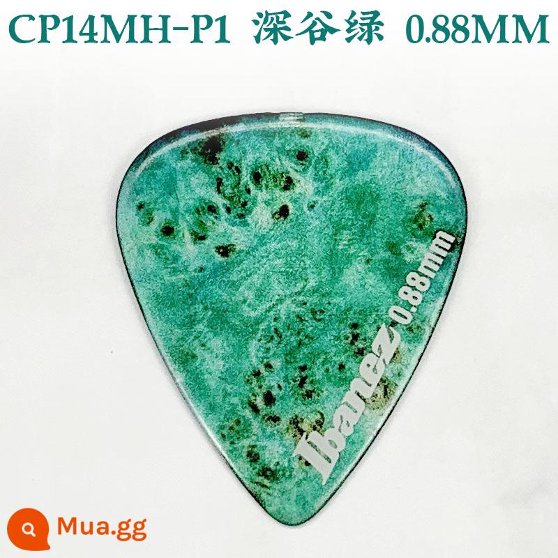 Nhật Bản Sản Xuất IBANEZ Kính Vạn Hoa Đàn Guitar Pick Điện Gỗ Dân Gian Đàn Guitar Bass Tốc Độ Gảy Lò Xo Mảnh - P1-Dark Valley Green 0,88mm Hình giọt nước