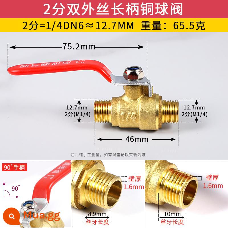 2 điểm 3 điểm 4 điểm 6 điểm đầy đủ đồng dày công tắc van vòi nước tay cầm dài ống nước đôi dây bên trong và bên ngoài công tắc van - Van bi dây đôi bên ngoài 2 điểm