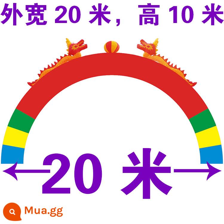 Lễ kỷ niệm khai mạc cổng vòm bơm hơi Khai mạc quảng cáo Đám cưới đôi rồng bóng Cổng cầu vồng bơm hơi 8m 10m - Vòm rồng đôi dài 20 mét với chân nhiều màu sắc + quạt thông gió