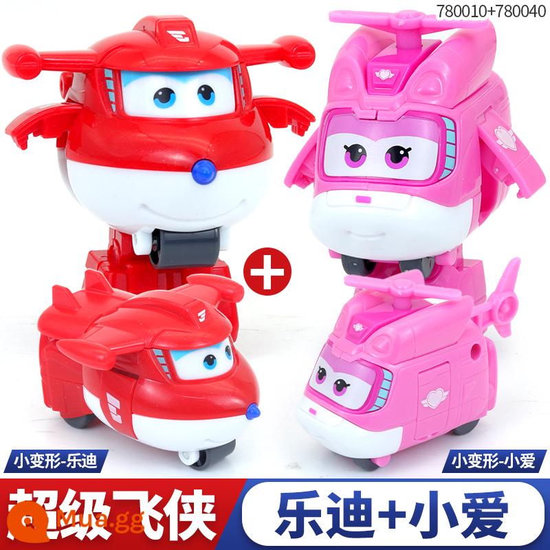 Mới Audi Đôi Kim Cương Siêu Cánh Daledi Siêu Thiết Bị Chuyển Đổi Âm Thanh Và Ánh Sáng Robot Trẻ Em King Kong Đồ Chơi - [Gói kết hợp chuyển đổi Hangar mini] Ledi + Xiaoai