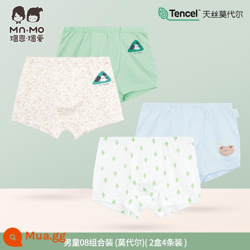 Quần lót bé trai quần boxer kiểu dáng trẻ em Maoen Maoai phần mỏng quần đùi thoáng khí quần boxer trẻ em trung và lớn - Sự kết hợp 08