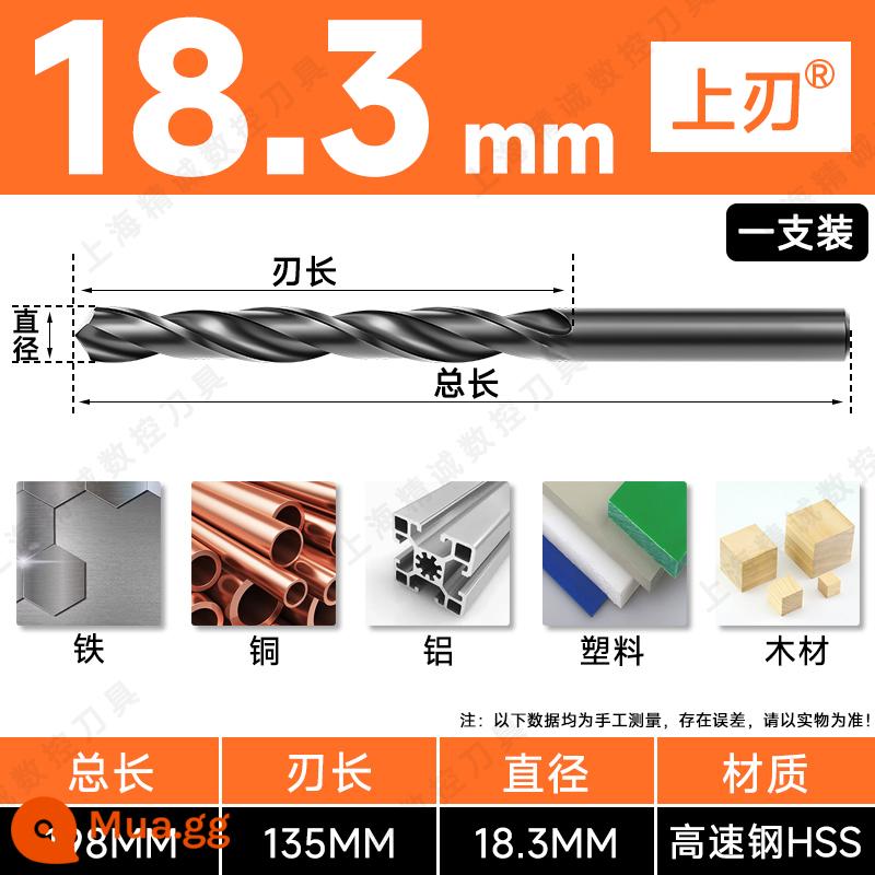 Mũi khoan Shanggong tay cầm thẳng mũi khoan xoắn tốc độ cao mạng máy khoan điện khoan hoa 3.2-4.2-5.2-6.8-10.5mm - 18,3mm