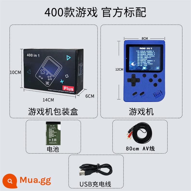 400 SUP PALM GAMING MÁY GAMING MÁY GAMING MỚI TUYỆT VỜI Cổ điển Double Mini Memorial Memories Memories Trò chơi đơn lẻ người đi qua Douayin Vụ nổ trẻ em máy chơi retro Shell - 400 Games [Blue] Single + AV TV Line