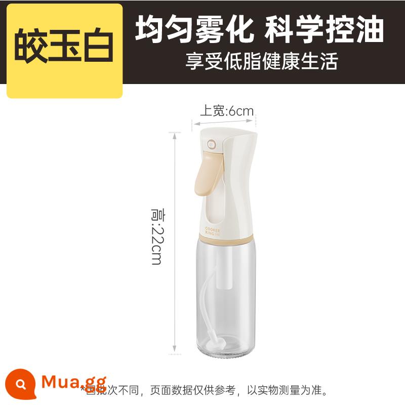 Cooking Emperor Oil Pot Spray Pot Chai dầu gia dụng Nhà bếp Nồi thủy tinh Xì dầu thủy tinh Giấm Gia vị Chai xịt dầu - Thủy tinh ống đôi thế hệ thứ 8 Jiaoyu White 220ml