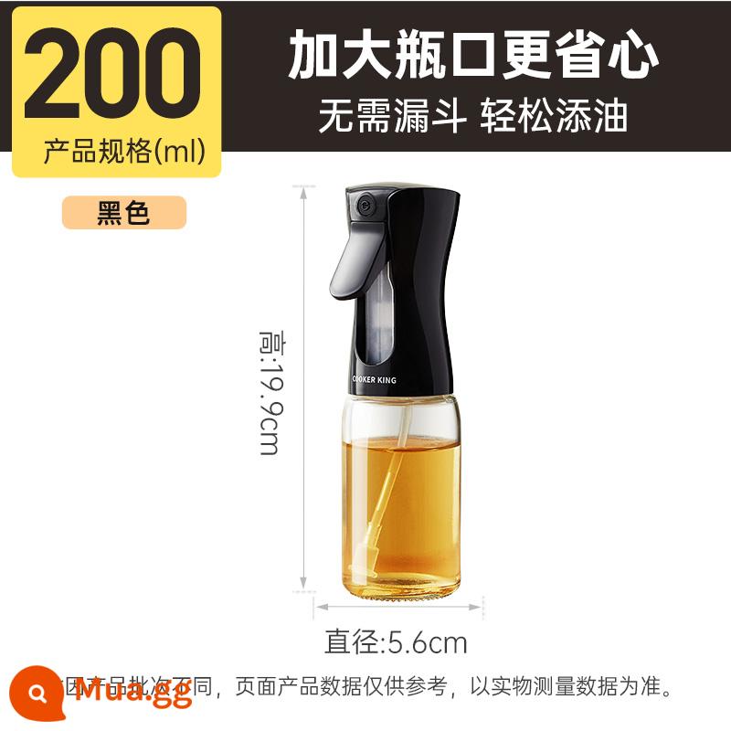 Cooking Emperor Oil Pot Spray Pot Chai dầu gia dụng Nhà bếp Nồi thủy tinh Xì dầu thủy tinh Giấm Gia vị Chai xịt dầu - Màu đen kiểu cũ 200ml