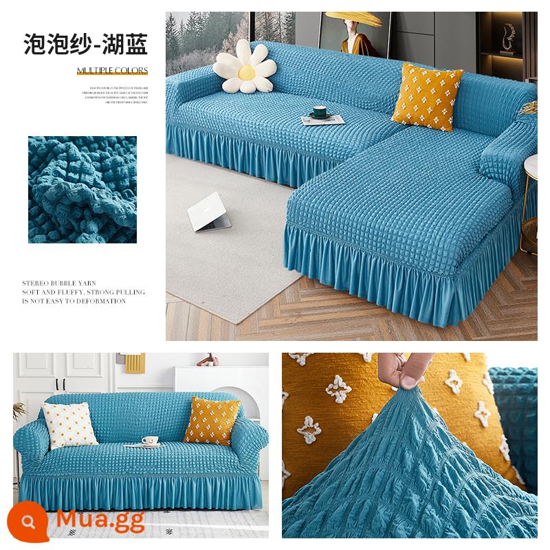 Sofa lười biếng cover cover toàn bộ kết hợp đầy đủ của đệm ghế sofa confred, ghế sofa đơn giản, gaibu chống lại - Kiểu váy xanh hồ❤Thoải mái, thoáng khí và chống mèo cào