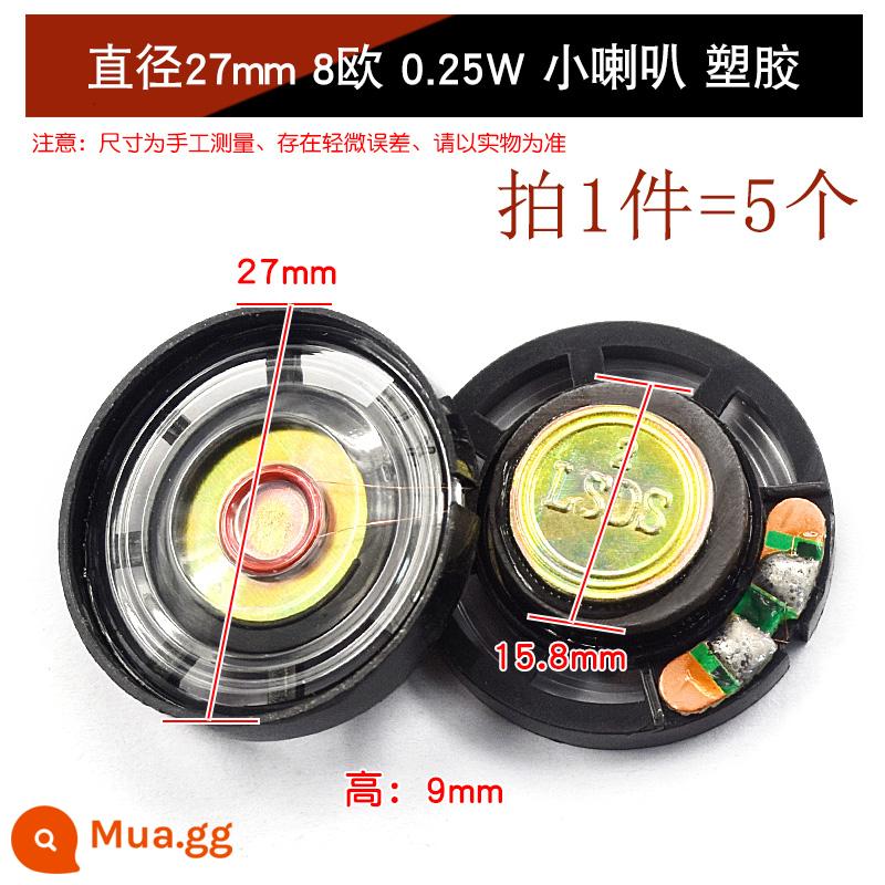 Loa Còi Nhỏ 4 Inch 1.5 Inch 2 Inch 2.5 Inch 3 Inch 5W10W 8 Ohm Loa Phụ Kiện Âm Thanh full Tần Số DIY - Đường kính 27mm, 8 ohm, loa nhỏ 0.25W, nhựa (5 chiếc)