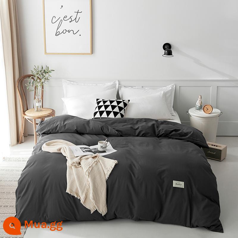 Nanjiren vỏ chăn đơn mảnh ký túc xá sinh viên đơn cotton nguyên chất vỏ chăn 150x200 ga trải giường cotton XM - Màu xám đậm