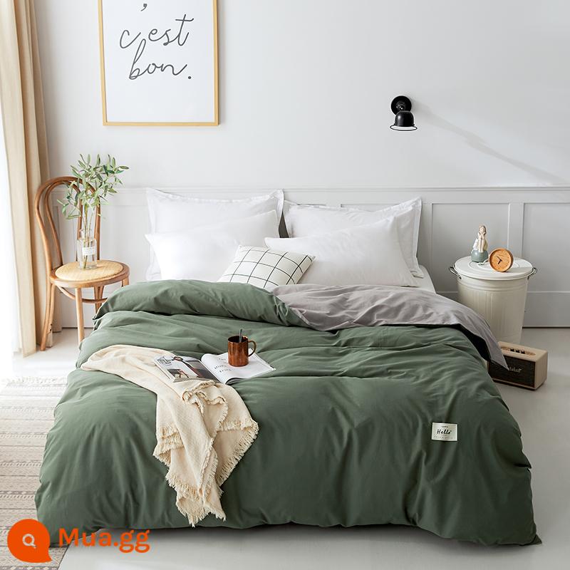 Nanjiren vỏ chăn đơn mảnh ký túc xá sinh viên đơn cotton nguyên chất vỏ chăn 150x200 ga trải giường cotton XM - Xanh đậm + xám nhạt