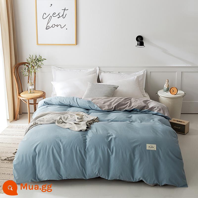 Nanjiren vỏ chăn đơn mảnh ký túc xá sinh viên đơn cotton nguyên chất vỏ chăn 150x200 ga trải giường cotton XM - xám nước + xám nhạt