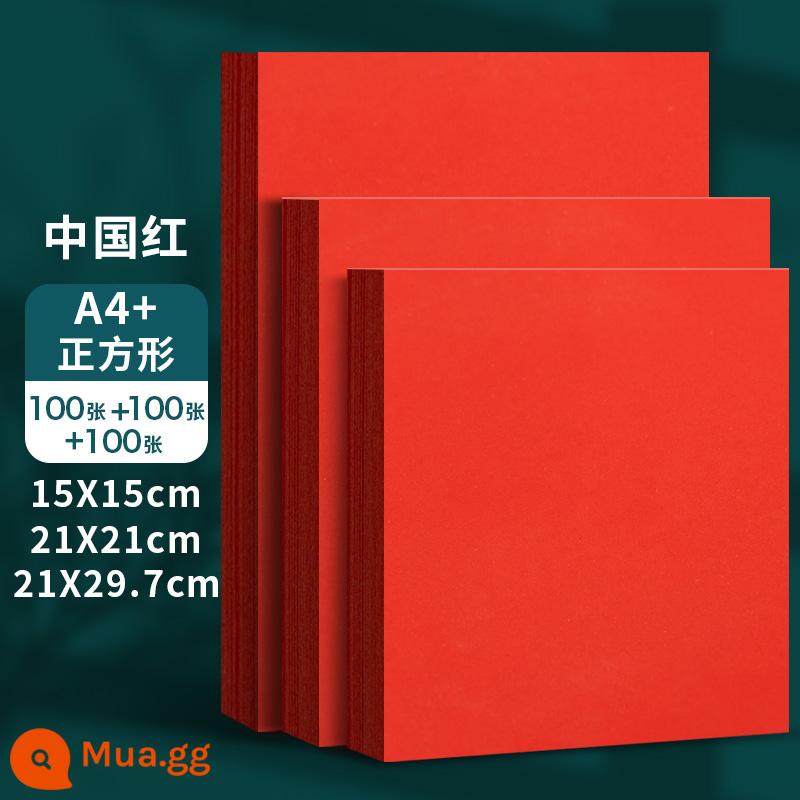 Giấy đỏ A4 Trung Quốc vuông đỏ origami hoa hồng giấy photocopy thủ công màu đỏ A3 cửa sổ cắt giấy hoa giấy khắc đám cưới dày hai mặt với hàng nghìn con hạc giấy thư pháp trống lời chúc phúc nhỏ bìa giấy đỏ - (15*15)+(21*21)+A4/100 tờ mỗi tờ