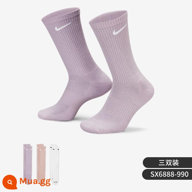 Vớ nam nữ chính hãng Nike/Nike chính hãng cùng vớ tập luyện thể thao (ba đôi) DH3822-902 - SX6888-990