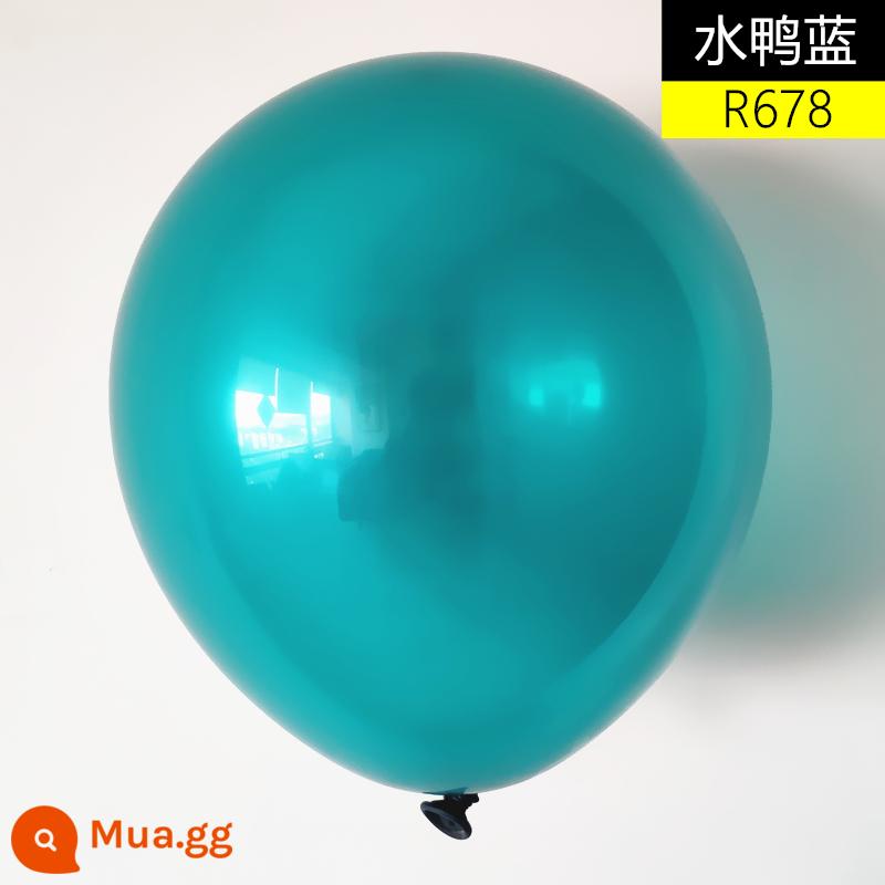 10 inch nhập khẩu tròn bong bóng cao su 10 màu tiêu chuẩn trang trí đám cưới vòm cưới sinh nhật bóng tiếp liệu - Xanh mòng két (xanh đậm pha lê) 10 miếng (sản phẩm mới)