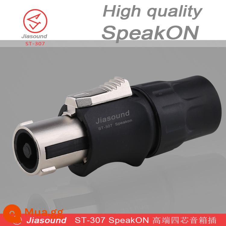 Jiasound loa bốn lõi cắm đầu canon âm thanh đầu canon loa chuyên nghiệp ổ cắm kết nối âm thanh chuyên nghiệp - ST-307 đầu kim loại kẹp nhỏ màu đen bằng đồng