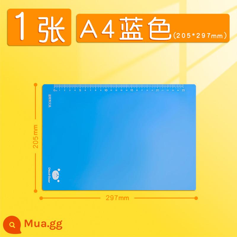 Bảng giấy để bàn A4 học sinh tiểu học sử dụng bảng viết silicon mềm cho kỳ thi này viết đặc biệt khổ lớn A3 bằng nhựa trong suốt dày giấy kiểm tra bảng trẻ em dễ thương bảng viết thư pháp nhỏ tươi Hàn Quốc - A4 xanh 1 tờ