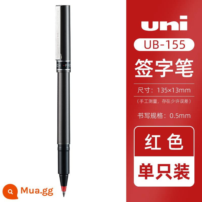 Nhật Bản UNI Mitsubishi bút bi gốc nước lỏng thẳng UB-177 khô nhanh 0,7 bút ký doanh nghiệp màu đen bút công suất lớn 155 bút lông đỏ carbon câu hỏi 0,5 đỏ xanh 205 bút trung tính - [Đơn đỏ]UB-155-0,5mm