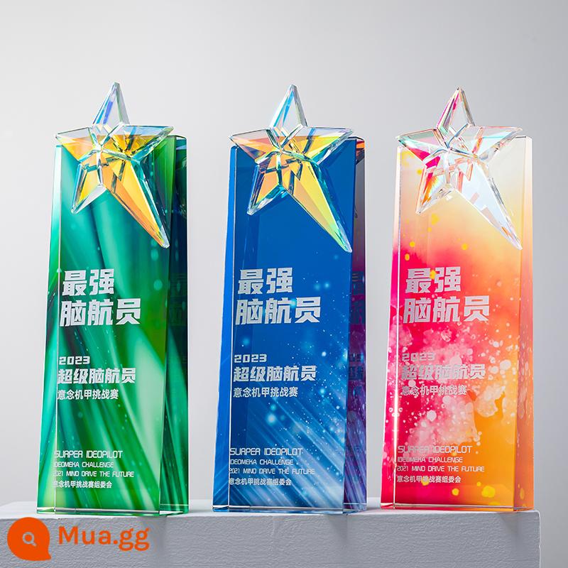 Crystal Trophy Tùy chỉnh Cuộc thi Hội nghị thường niên Pentagram High -New - Màn hình vát