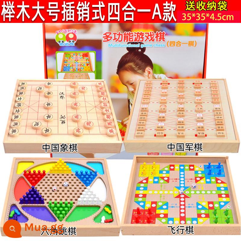 Bay Cờ đam Cờ đam Backgammon Chiến đấu Thú Cờ vua Xếp hình trẻ em Trò chơi đa chức năng Cờ vua Đồ chơi sinh nhật Quà tặng sinh nhật - Bốn trong một lớn (cờ caro + cờ bay + cờ vua + cờ quân)