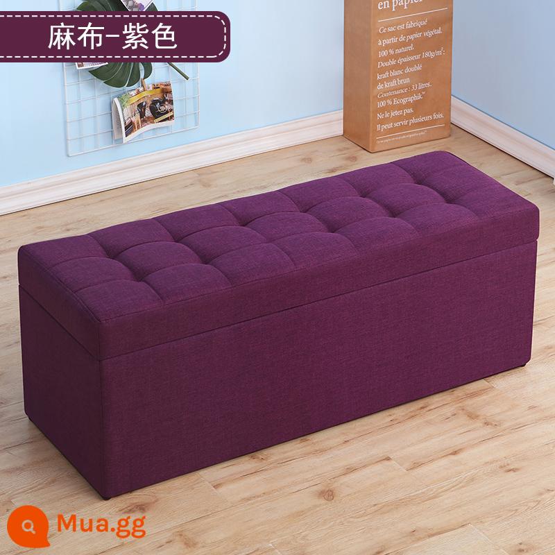 Cửa hàng quần áo sofa băng ghế dự bị lưu trữ phù hợp phòng phân còn lại phân giày cửa hàng thay đổi phân giày dài bệ da bến tàu - vải lanh màu tím