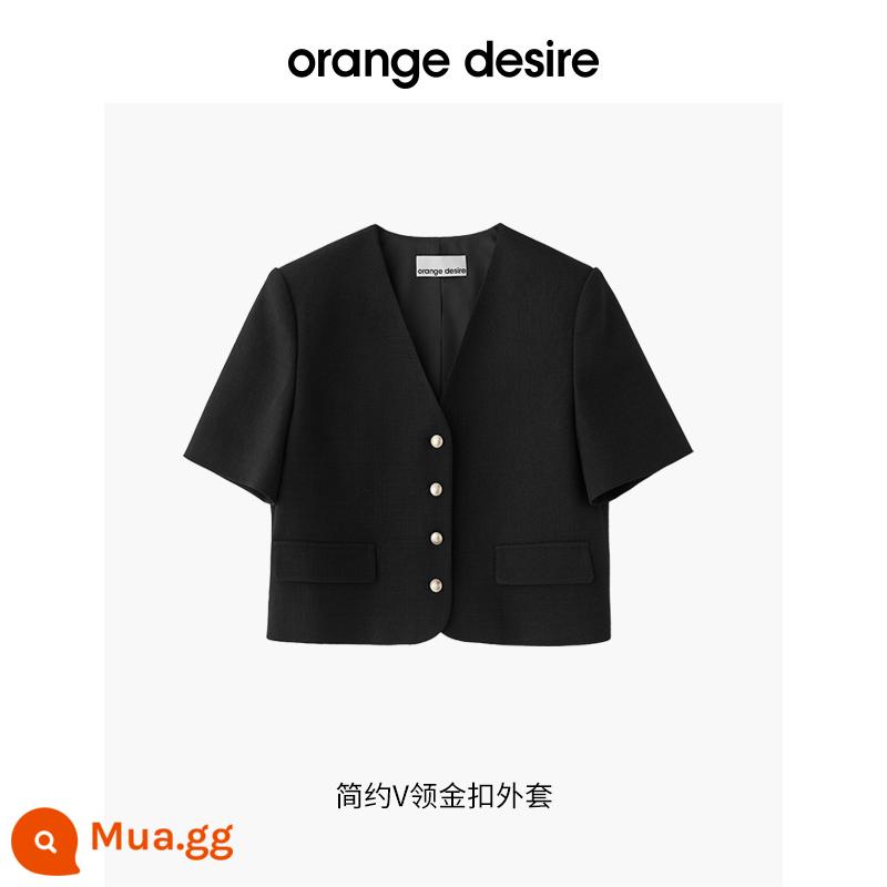 Áo khoác vest nữ ngắn tay có mùi thơm nhỏ của Orangedesire Váy xẻ tà mới thanh lịch mùa hè 2023 - Yahei-áo khoác ngắn