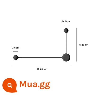 Bắc Âu tối giản vibia biệt thự khách sạn đầu giường quán cà phê nối dây miễn phí đèn tường hình tùy chỉnh - D đen