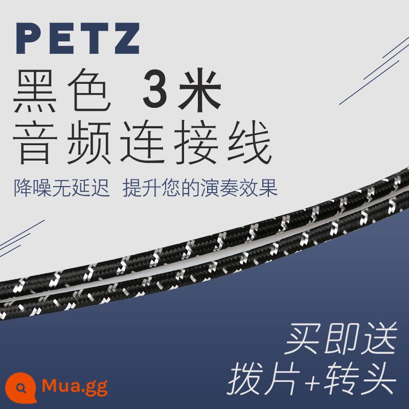 Đàn Guitar Điện Petz Dây Cáp Âm Thanh Loa Bass Hộp Điện Gỗ Che Chắn Giảm Tiếng Ồn 3 Mét 6 Mét 10 Mét 20 Mét - bím tóc đen dài 3m