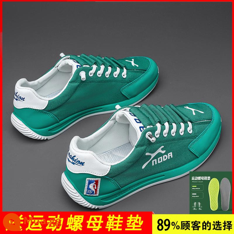 Giày nam thể thao xuân hè giày lười slip on canvas thoáng khí 2023 lưới mới màu đỏ thương hiệu hợp thời trang Giày thể thao Forrest Gump - [Đế miễn phí] màu xanh lá cây