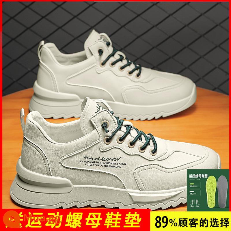 Giày Nam Thể Thao Mùa Đông Giày Sneaker Màu Đen Đầu Bếp Công Việc Nhà Bếp Chống Thấm Nước Chống Trơn Trượt Giày Da Nhỏ Màu Đen Bảo Hiểm Lao Động hợp Thời Trang Giày - [Đế lót miễn phí] Màu be