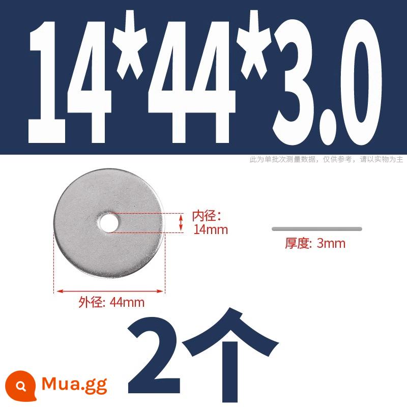 Thép không gỉ 304 đệm kim loại vít phẳng máy giặt mở rộng dày mỏng meson tròn M1.6M3M4M5M8M36 - M14*44*3.0 (2 cái)