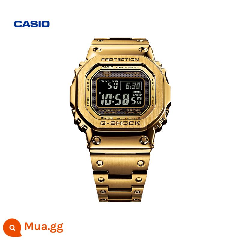 Cửa hàng hàng đầu của Casio GMW-B5000 xu hướng phổ biến đồng hồ mặt vuông kim loại nhỏ CASIO G-SHOCK chính thức - GMW-B5000GD-9PRT