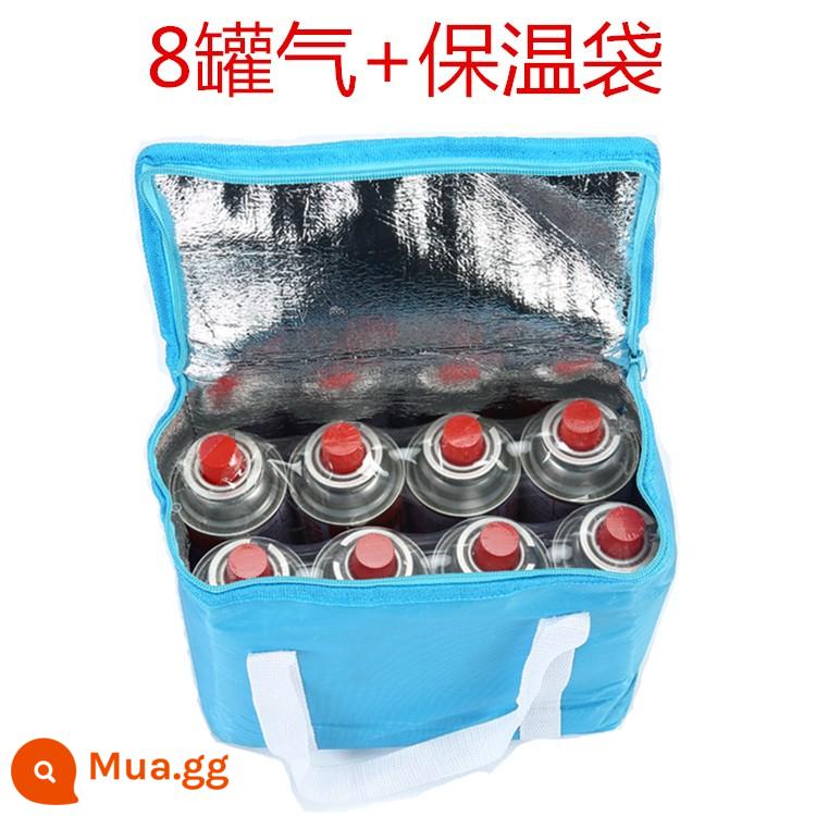 Lò Cassette bình gas bình gas butan ngoài trời xách tay thẻ từ chính hãng bình gas hóa lỏng bình gas gas - 8 bình gas (220g/bình) + túi cách nhiệt