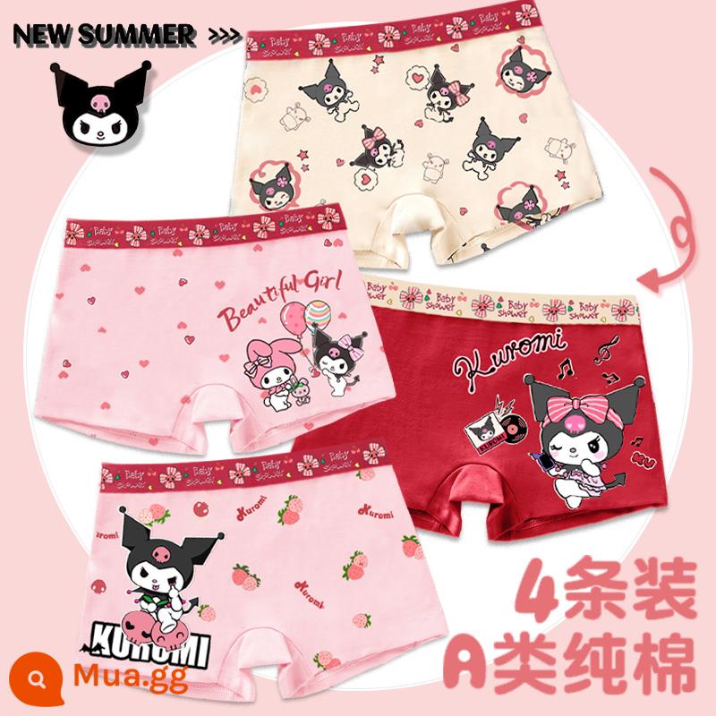 Quần lót bé gái, quần sịp cotton trẻ em, quần sịp võ sĩ Kuromi 100% cotton cho bé gái, quần đùi boxer cho bé - Kuromi mới