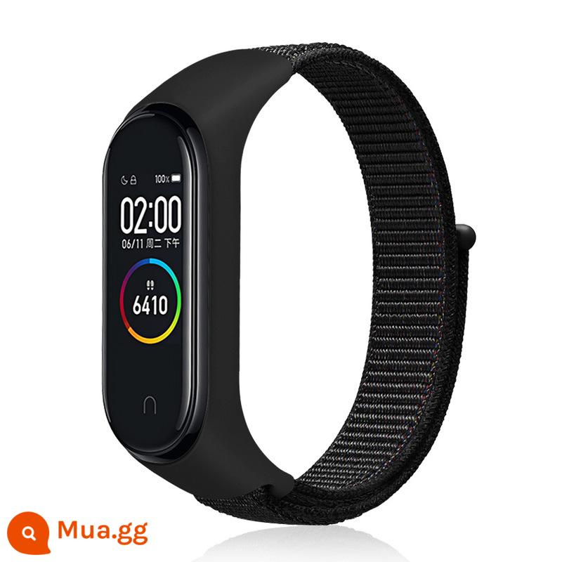 Dây đeo cổ tay Mi Bracelet 4/5/6/7 Dây đeo Mi Bracelet 3/2 Phiên bản 3NFC Smart Sport Silicone Cá tính Hợp thời trang Nam và Nữ 23456 Thế hệ Dây đeo cổ tay thay thế chính hãng không chính hãng - Nylon đơn màu_đen