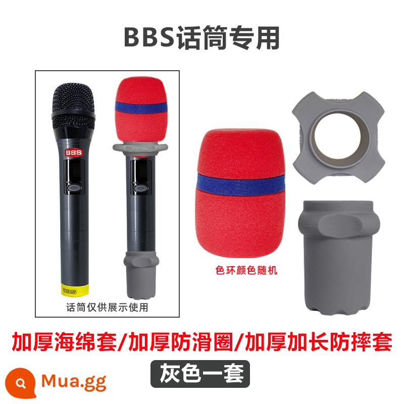 Vỏ bảo vệ micro KTV Vỏ micro dày Vỏ đuôi Bốn góc Vòng chống trượt Thích hợp cho micro không dây BBS - Thích hợp cho vòng chống trượt màu xám BBS + ống bọc đuôi + ống bọc micro màu đỏ