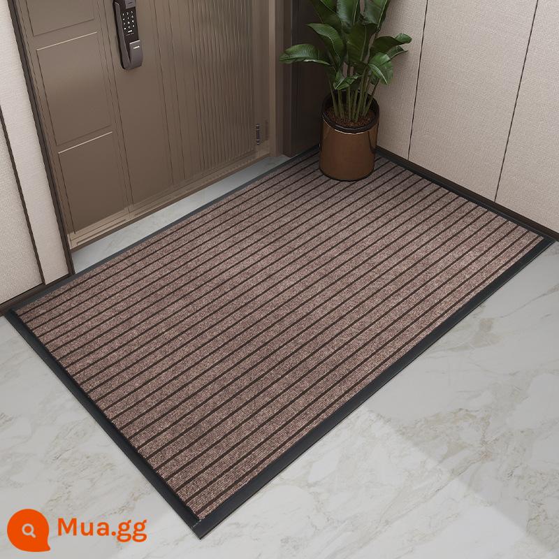 Lối vào sàn lối vào cửa mat nhà phòng khách sàn mat non-slip mat bên ngoài cửa chà đất loại bỏ bụi thảm ngoài trời mat cửa - Thảm cửa cao su màu nâu