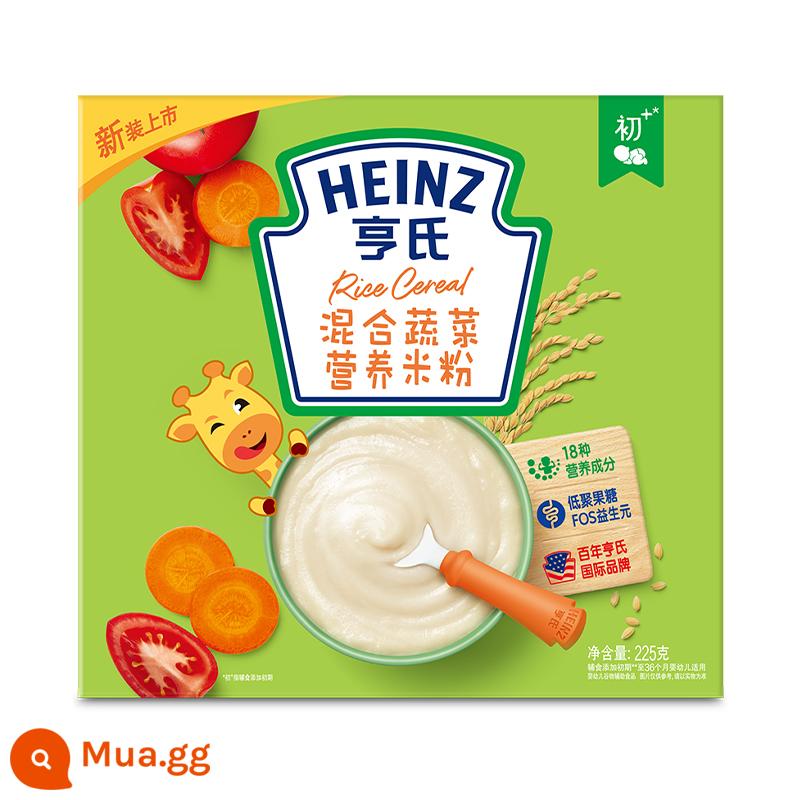 Bột gạo Heinz Prebiotic FOS cho trẻ sơ sinh 6 tháng tuổi thực phẩm bổ sung canxi sắt kẽm ngũ cốc dinh dưỡng rau củ - (Hết hạn sử dụng 24/10) Mì trộn rau củ dinh dưỡng 225g*1 hộp