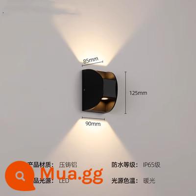 đèn led ngoài trời chống nước tường ngoại thất đèn tường đôi biệt thự ngoài trời phòng ăn sân ban công lên xuống tường rửa đèn tường - Tank Black Shell 12W Mẫu điện ánh sáng trắng ấm