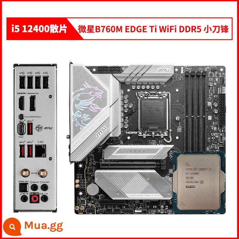 Bộ bo mạch chủ CPU phân tán Inteli5 12400 i512400 12400 với MSI ASUS B660H610 - chip rời i5 12400 + MSI B760M EDGE Ti WiFi DDR5 lưỡi nhỏ