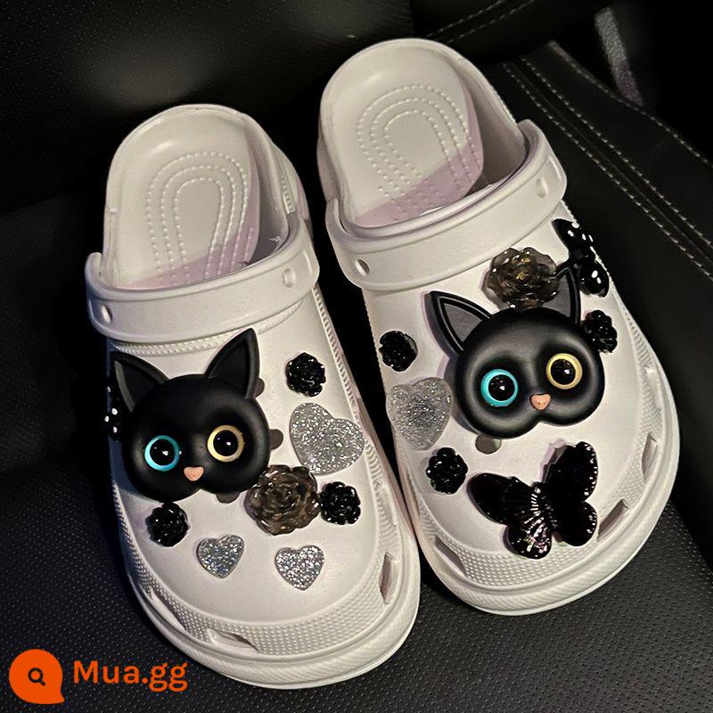 Thích hợp cho giày lỗ crocs phụ kiện Giày CRORS hoa khóa giày phụ kiện tự làm giày trang trí chéo hương thơm nhỏ - Phong cách mèo bướm [không có giày]