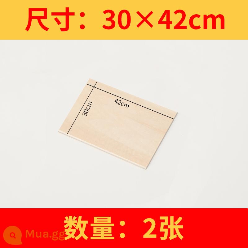 Tấm gỗ trầm mỏng ván ép tấm thủ công tự làm xây dựng mô hình tàu làm vật liệu khắc laser nhỏ và cắt tùy chỉnh - (A3)42*30cm 2 tờ