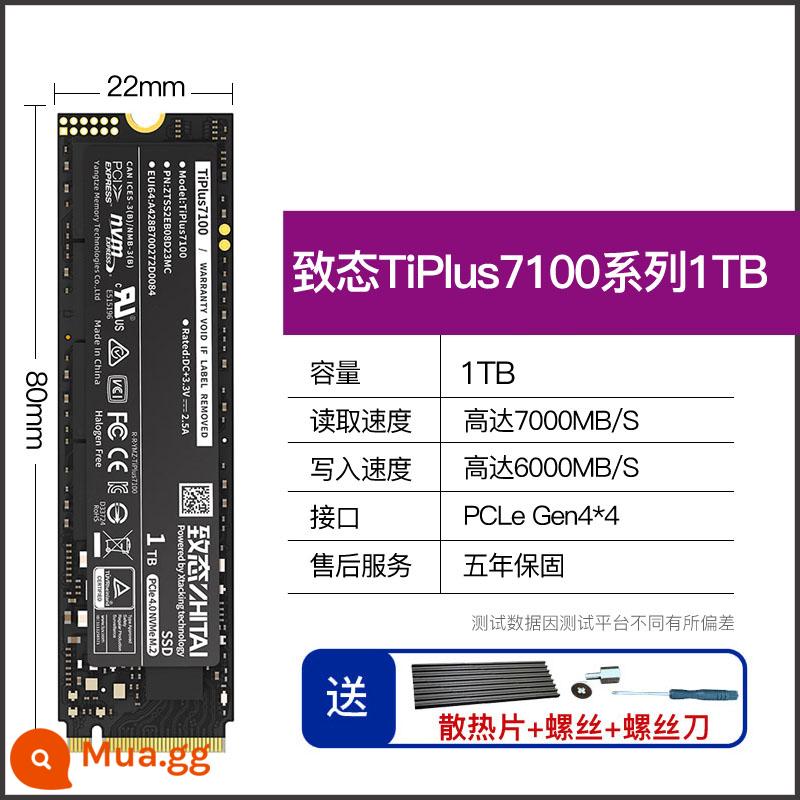 Ổ cứng thể rắn SSD Zhidai Yangtze TiPlus5000 Series 500G 1TB M.2 nvme 512G - TiPlus7100 1TB PCIE4.0 (có kèm tản nhiệt/thích hợp cho máy tính để bàn/notebook)