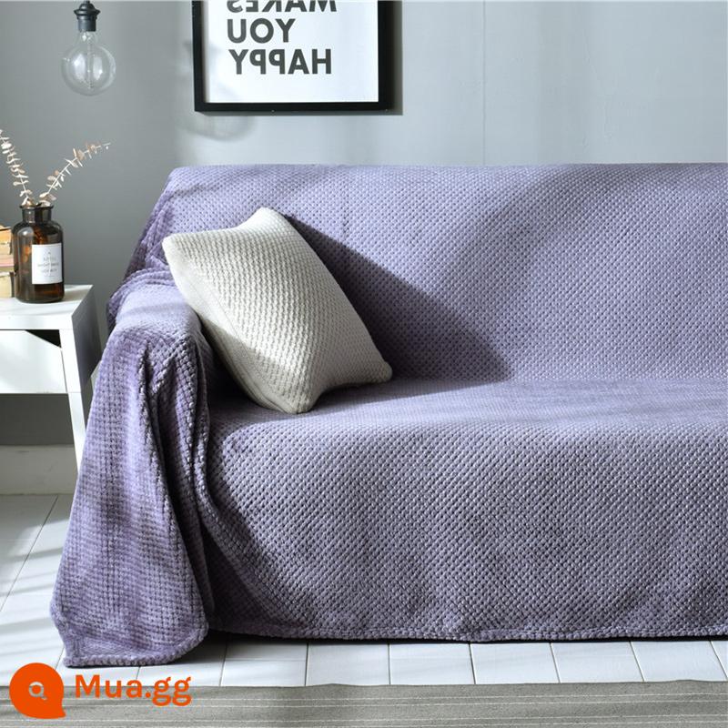 Chống Mèo Xước Ghế Sofa Tất Cả Bao Gồm Đa Năng Bốn Mùa Đa Năng Ghế Sofa Đệm Khăn Khăn Bao Chăn Sofa Vải - Lưới dứa-tím đậm