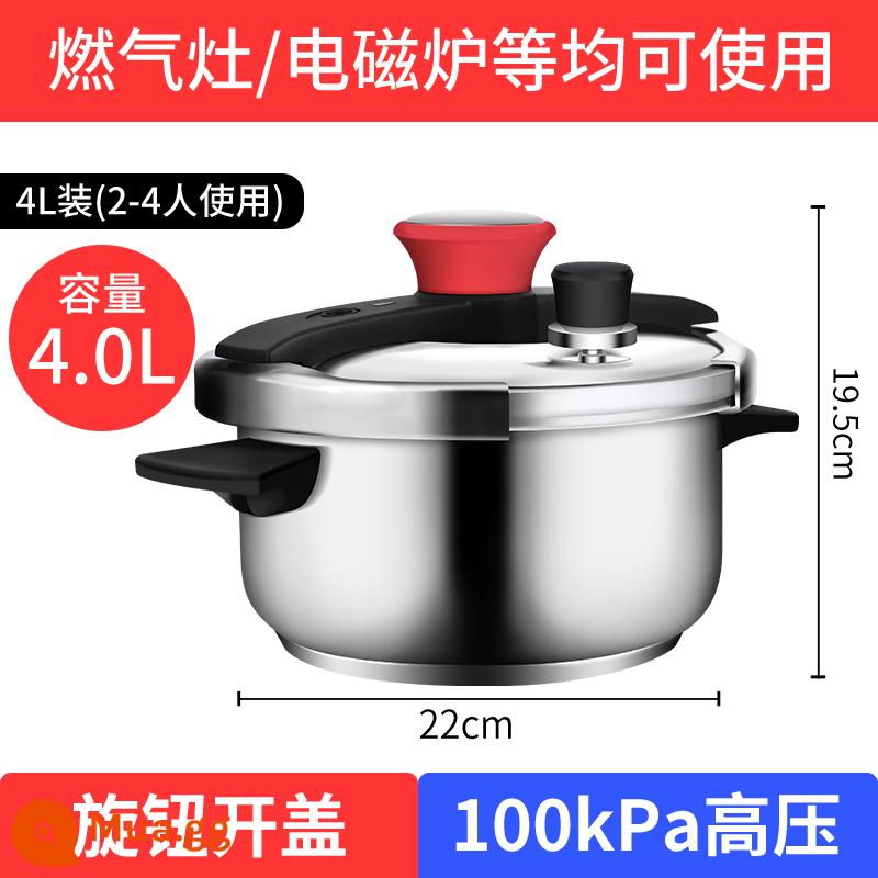 Đôi Hạnh Phúc Nồi Áp Suất Thép Không Gỉ 304 Công Suất Lớn Khí Gia Đình Cảm Ứng Đa Năng Chống Cháy Nổ Nồi Áp Suất - 22cm 4L/Bếp gas thông thường/2-4 người sử dụng