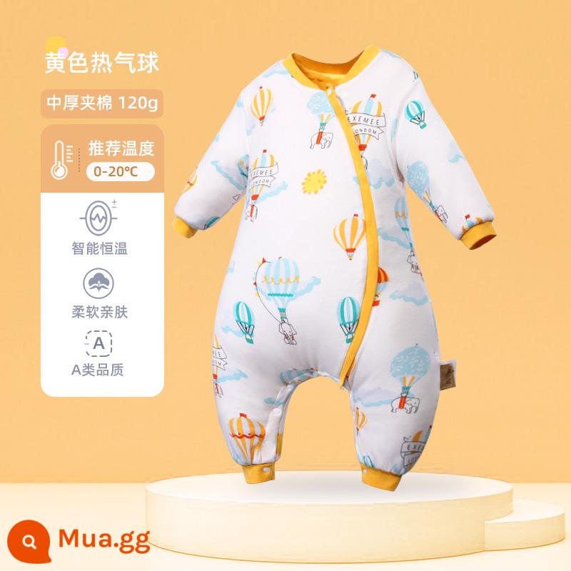 Túi ngủ cho bé Jingqi mùa xuân, mùa thu và mùa đông kẹp tóc trẻ em cotton chống đá chăn dày xẻ chân cho bé cotton nguyên chất phổ biến cho tất cả các mùa - Phong cách mùa đông - nhiệt độ không đổi [nhiệt độ phòng khuyến nghị 0-20oC] bong bóng màu vàng