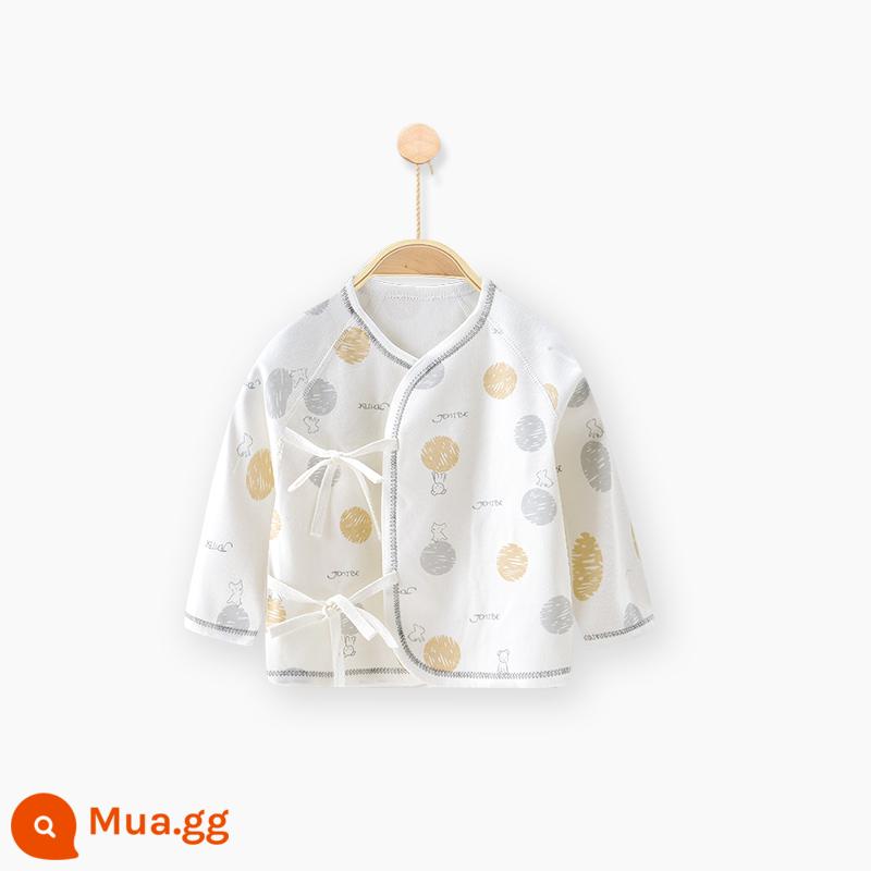 Quần áo sơ sinh cotton nguyên chất tay dài nửa lưng bé sơ sinh áo nhà sư quần áo mùa xuân quần lót - màu vàng cún con